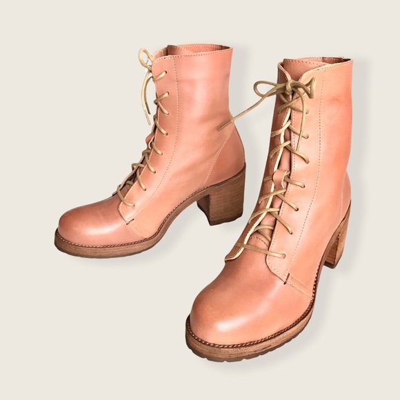 Frye Karen Rose Leather Combat LaceUp Ankle Boots - Picture 10 of 16